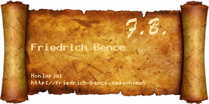 Friedrich Bence névjegykártya