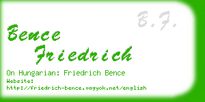 bence friedrich business card
